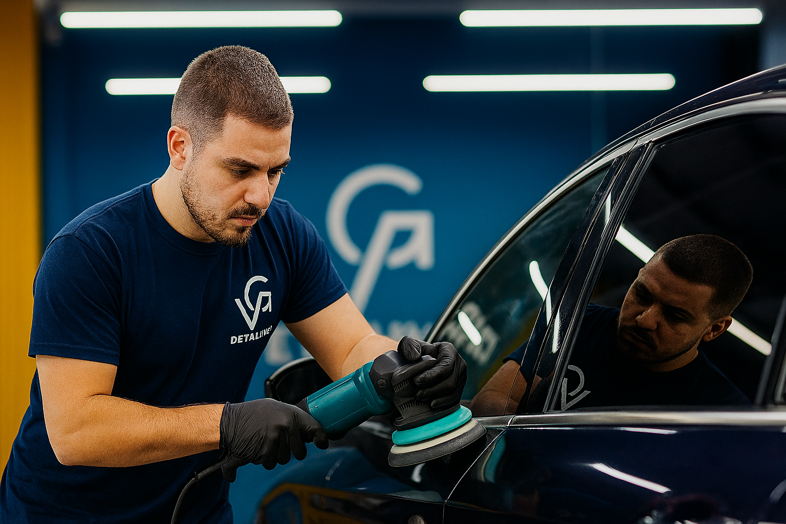 Viktor Georgiev trabajando en un vehículo